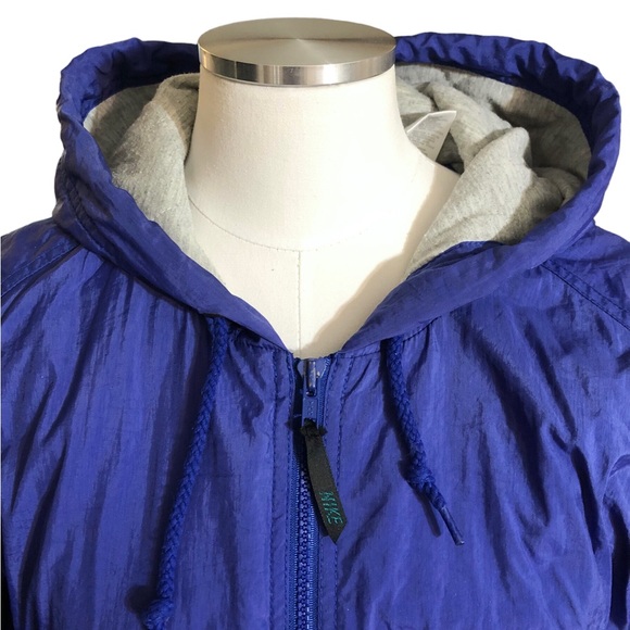 NIKE Essentials Hooded Windbreaker Jacket Quilted Lining VINTAGE - Picture 10 of 10